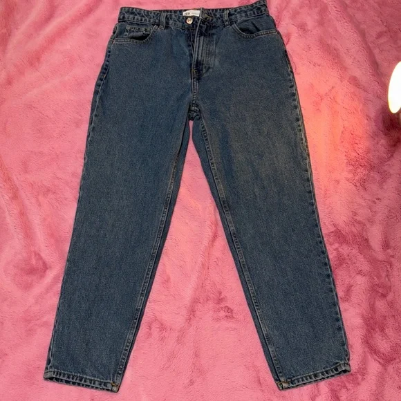 Zara Blue Straight-Leg Loose Fit "Dad" Jeans - Picture 5 of 5